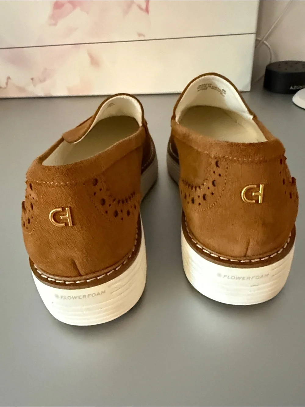 Cole Haan Women's Suede Loafers in Cognac Brown Size 9